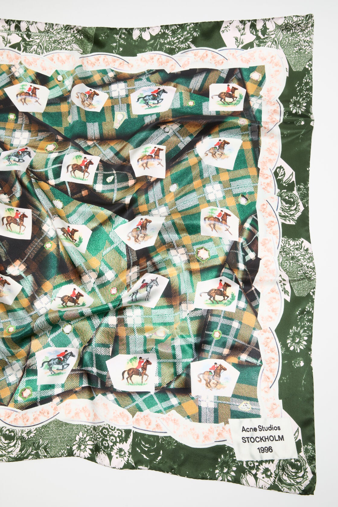 Printed silk scarf - Green