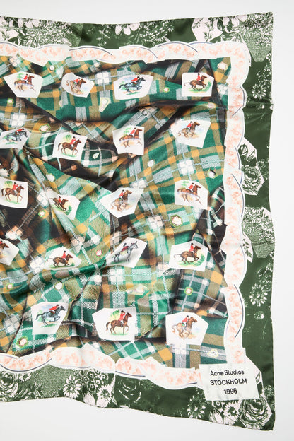 Printed silk scarf - Green