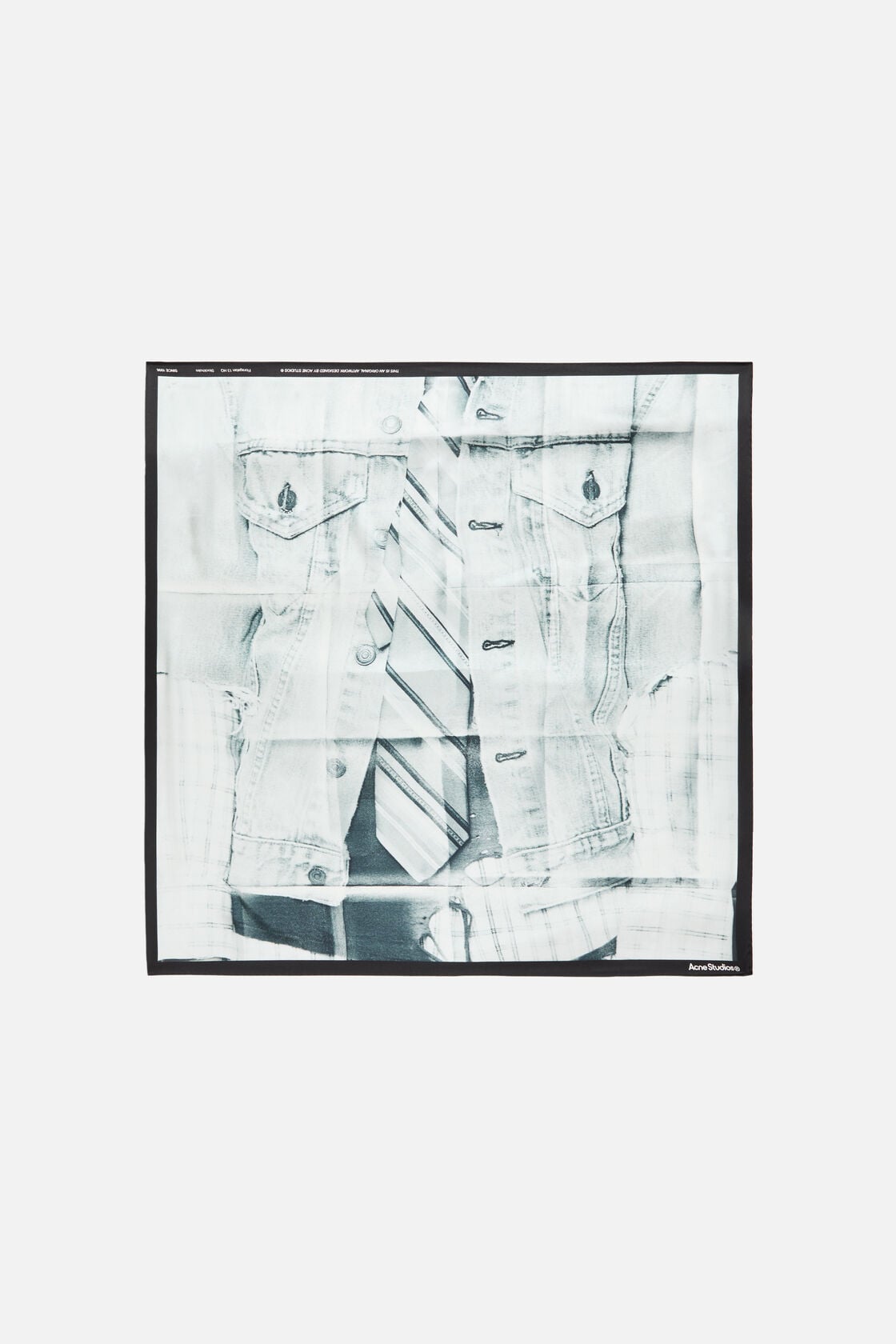 Silk collage scarf - Black/white