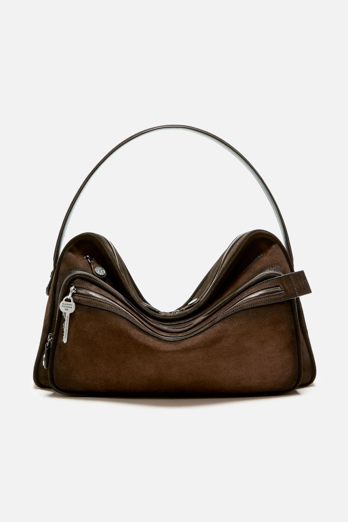 Camero Camera Suede Shoulder Bag - Dark brown