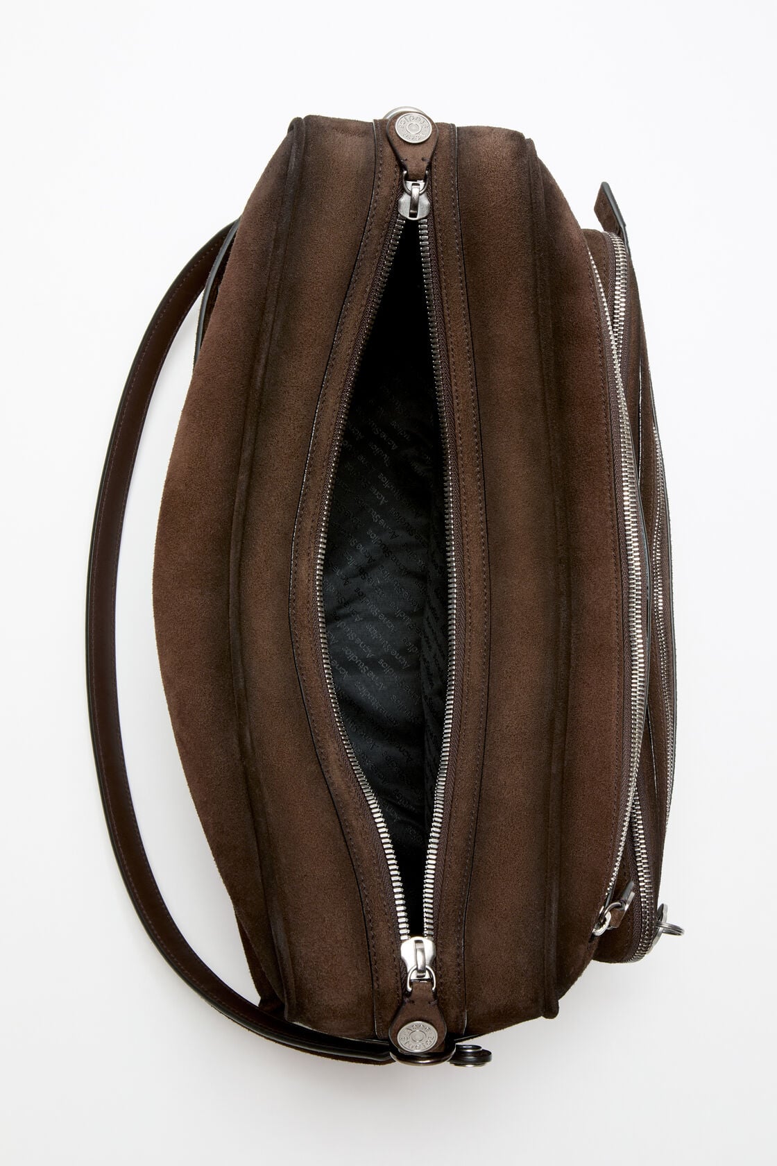 Camero Camera Suede Shoulder Bag - Dark brown