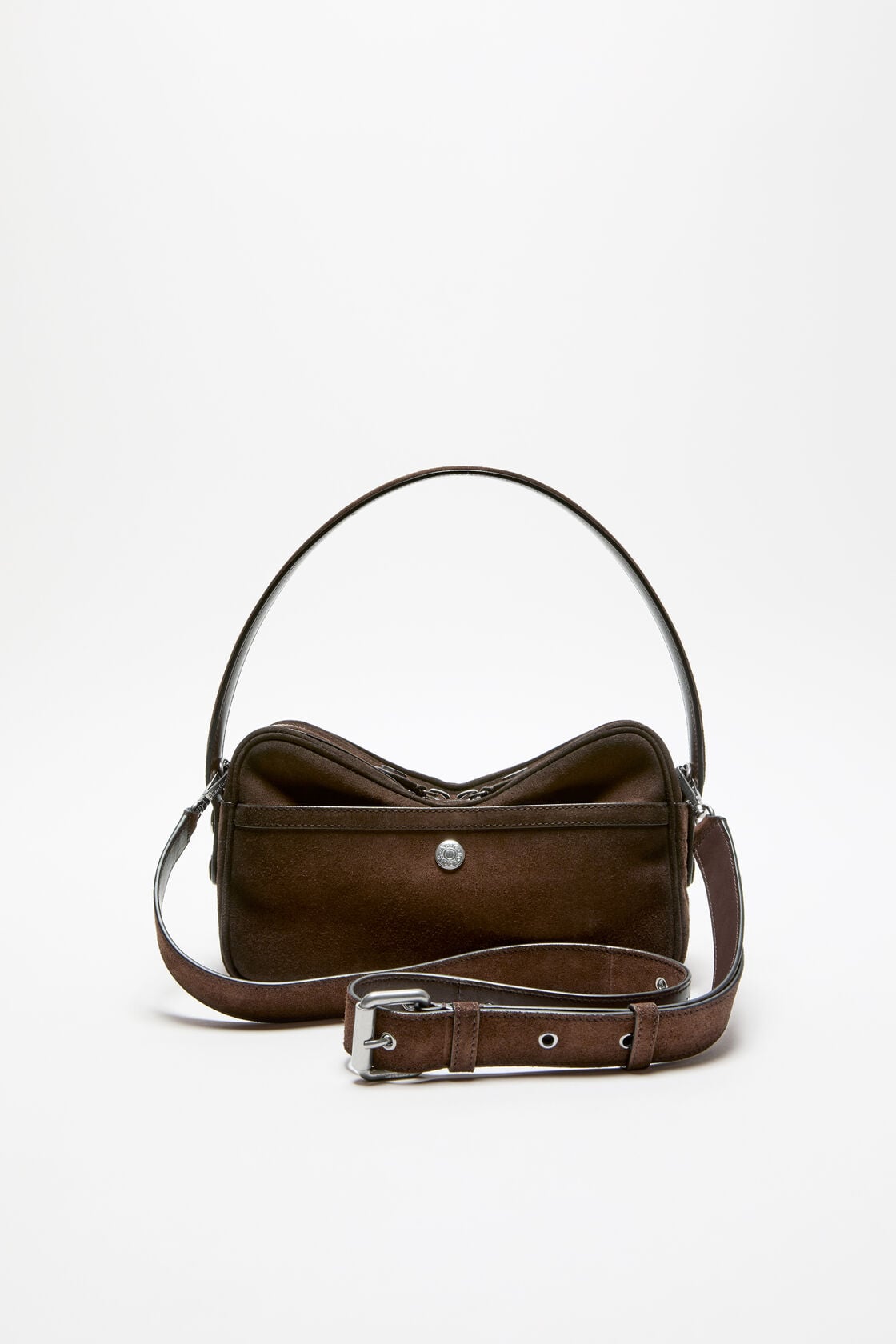 Camero Party Suede Shoulder Bag - Dark brown