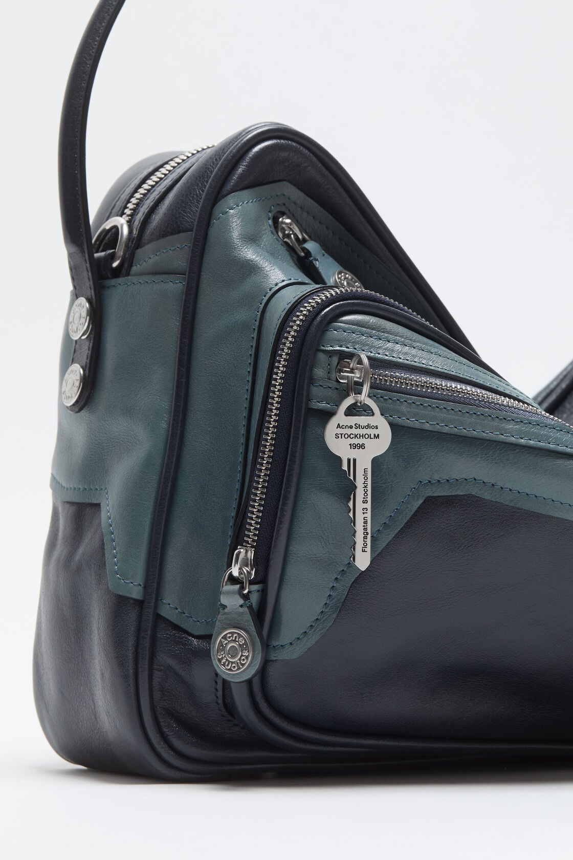 Patchwork Camero Camera Bag - Dark blue/bright blue