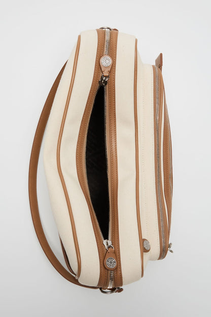Camero Camera Canvas Bag - Cream beige/brown