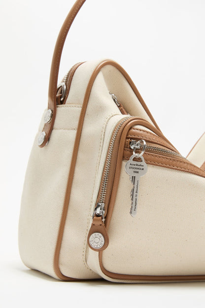 Camero Camera Canvas Bag - Cream beige/brown