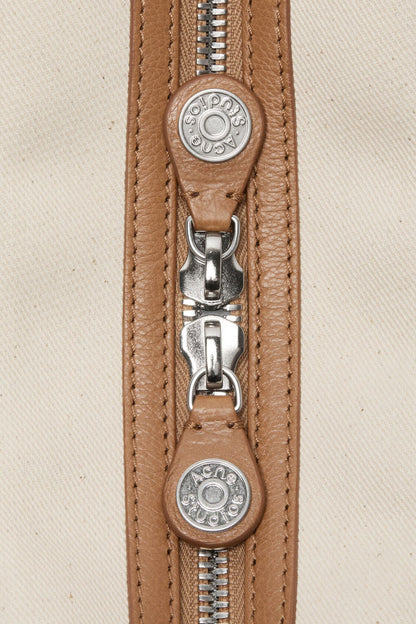 Camero Camera Canvas Bag - Cream beige/brown
