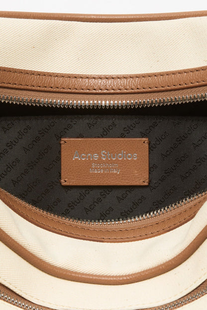 Camero Camera Canvas Bag - Cream beige/brown