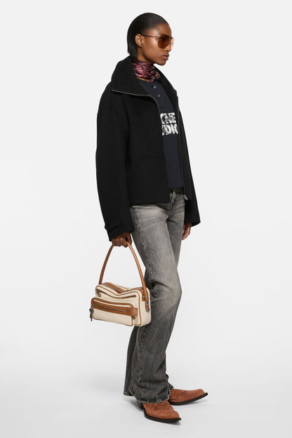 Camero Party Canvas Bag - Cream beige/brown