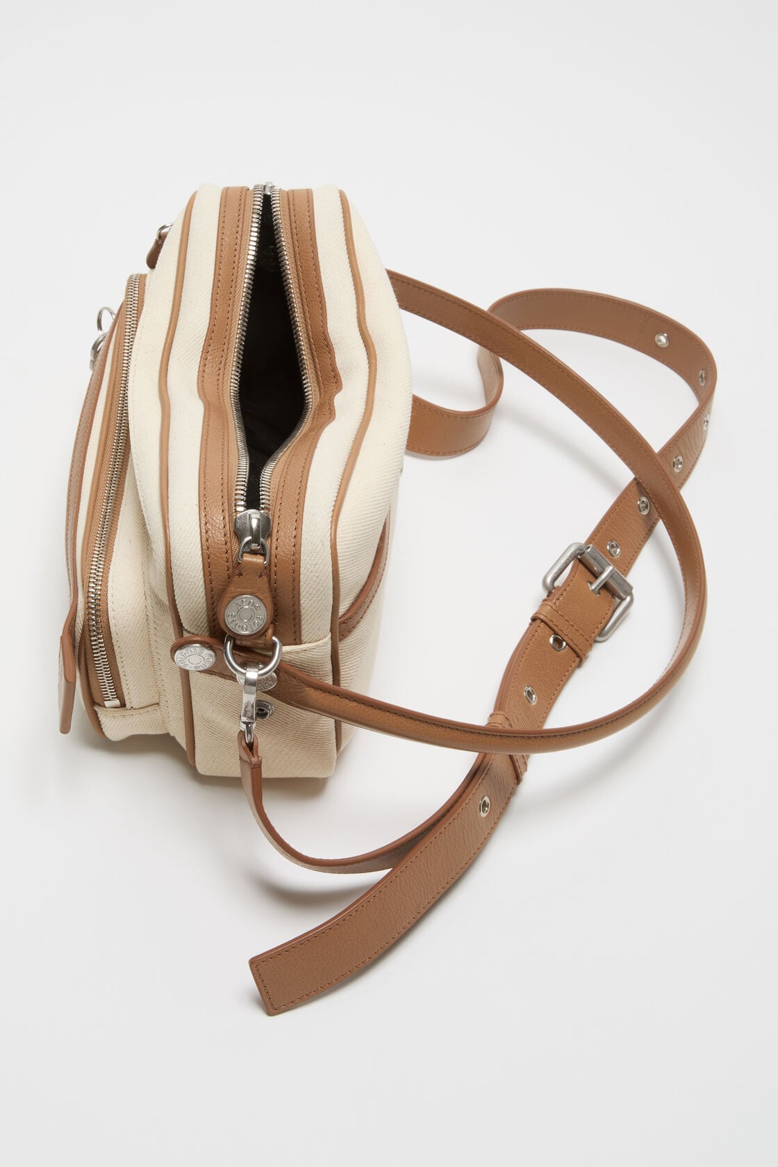 Camero Party Canvas Bag - Cream beige/brown