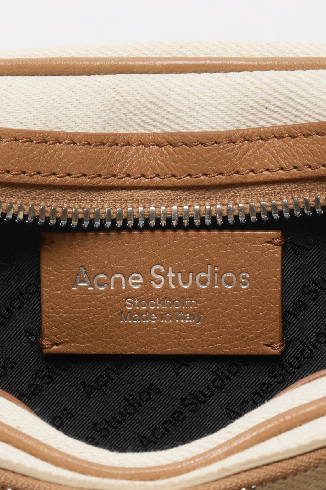 Camero Party Canvas Bag - Cream beige/brown