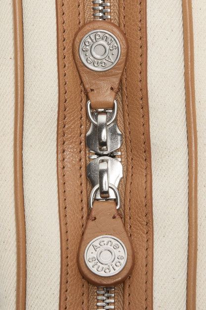 Camero Party Canvas Bag - Cream beige/brown