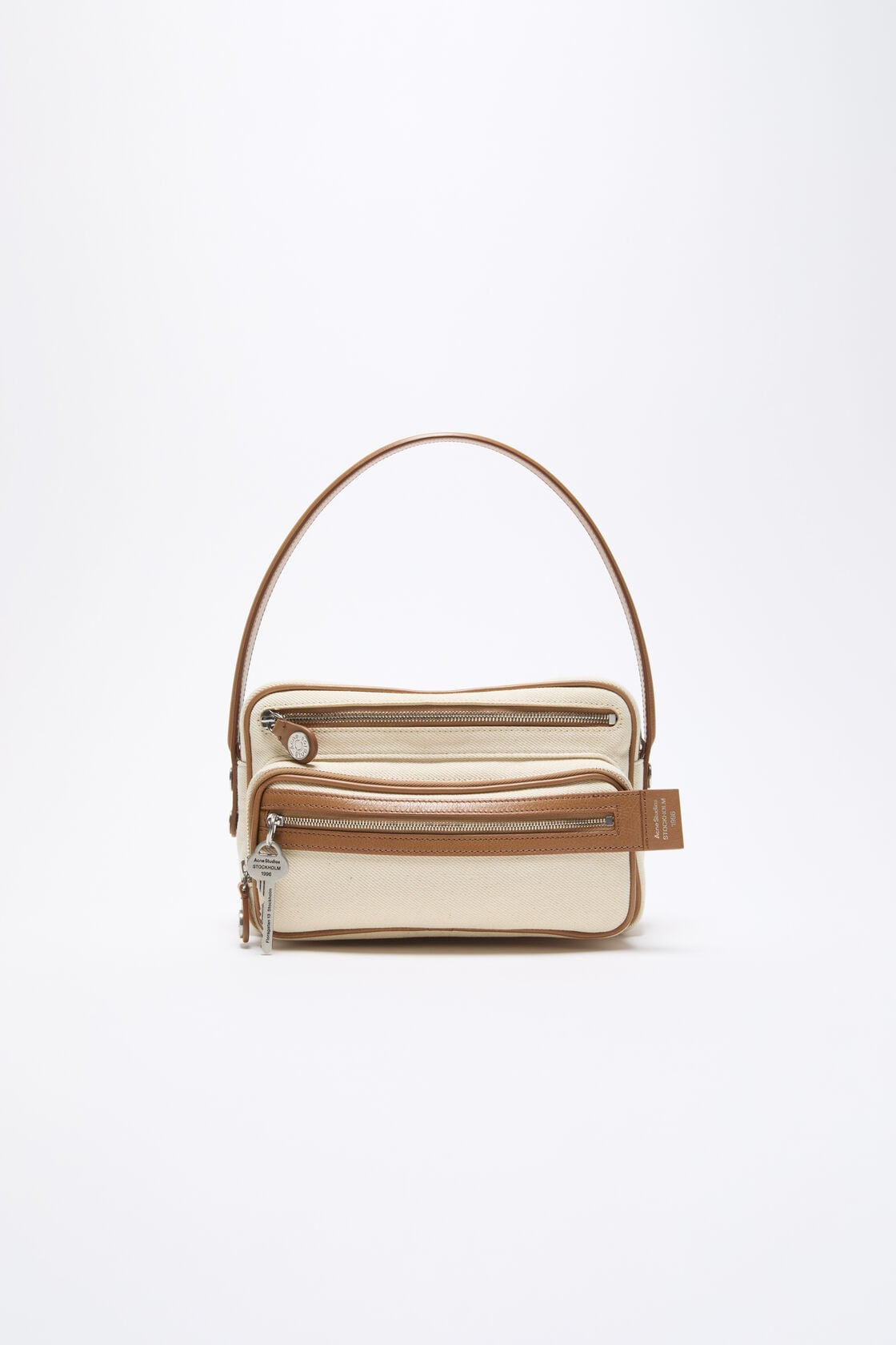 Camero Party Canvas Bag - Cream beige/brown