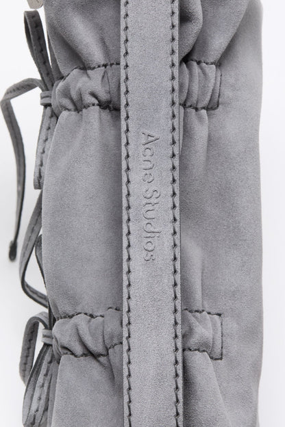 Multipocket suede shoulder bag - Cold grey