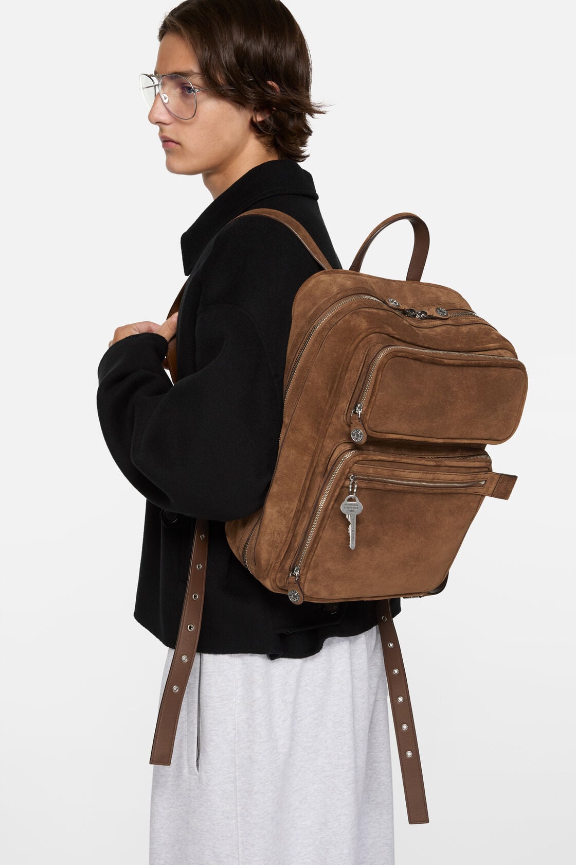 Camero Gym Suede Backpack - Cognac brown
