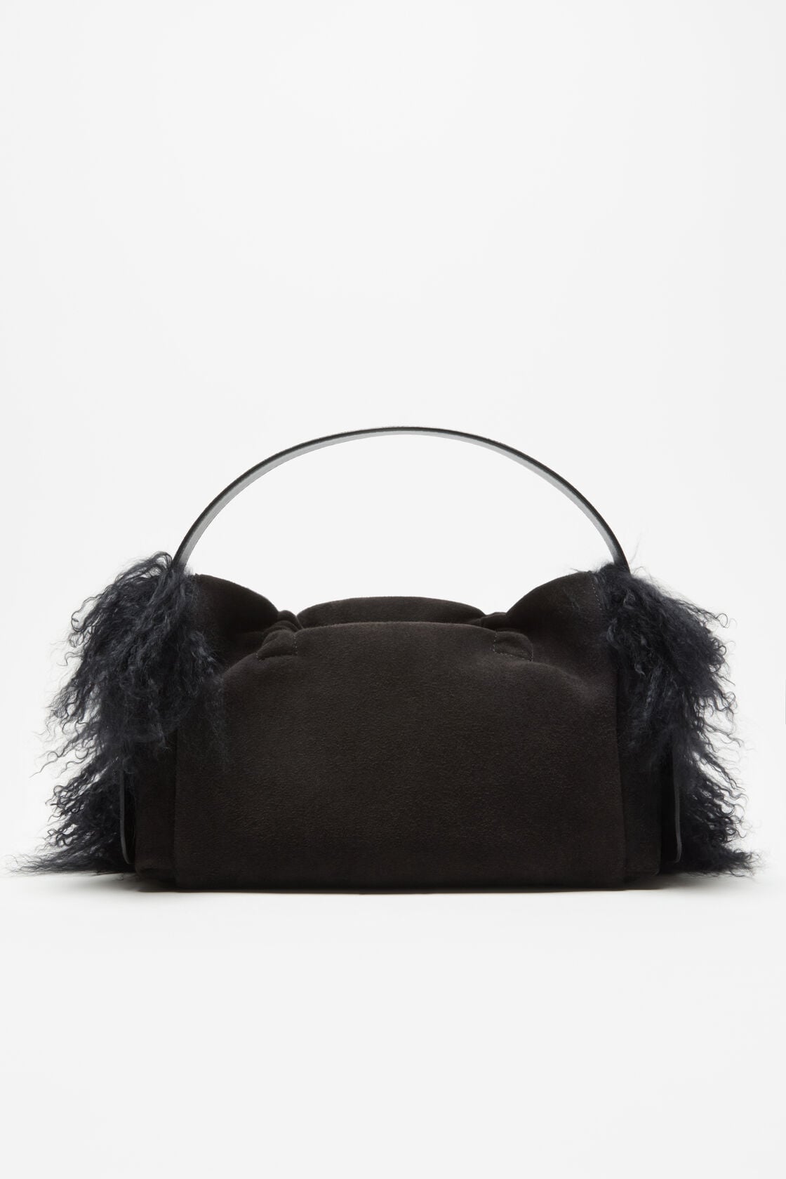 Multipocket bag with shearling trim - Black