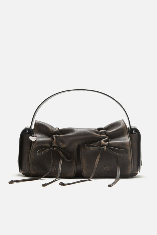 Multipocket shoulder bag - Dark brown/beige