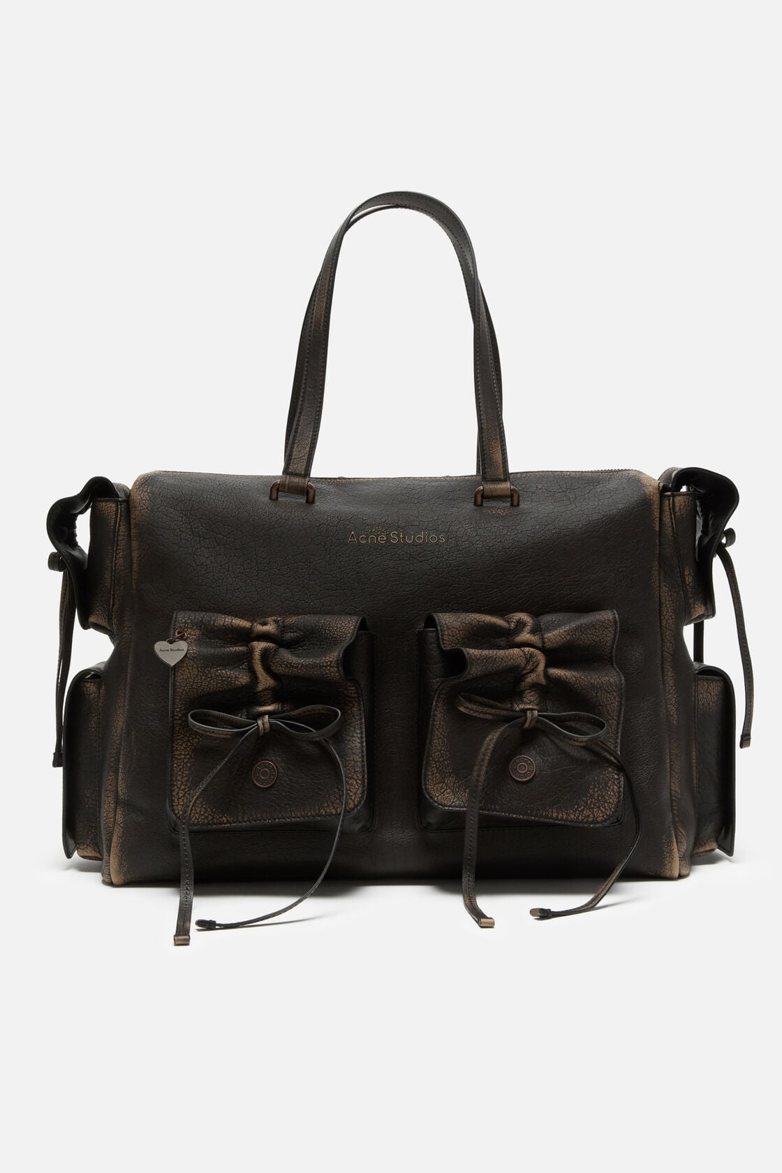 Multipocket tote bag - Dark brown/beige