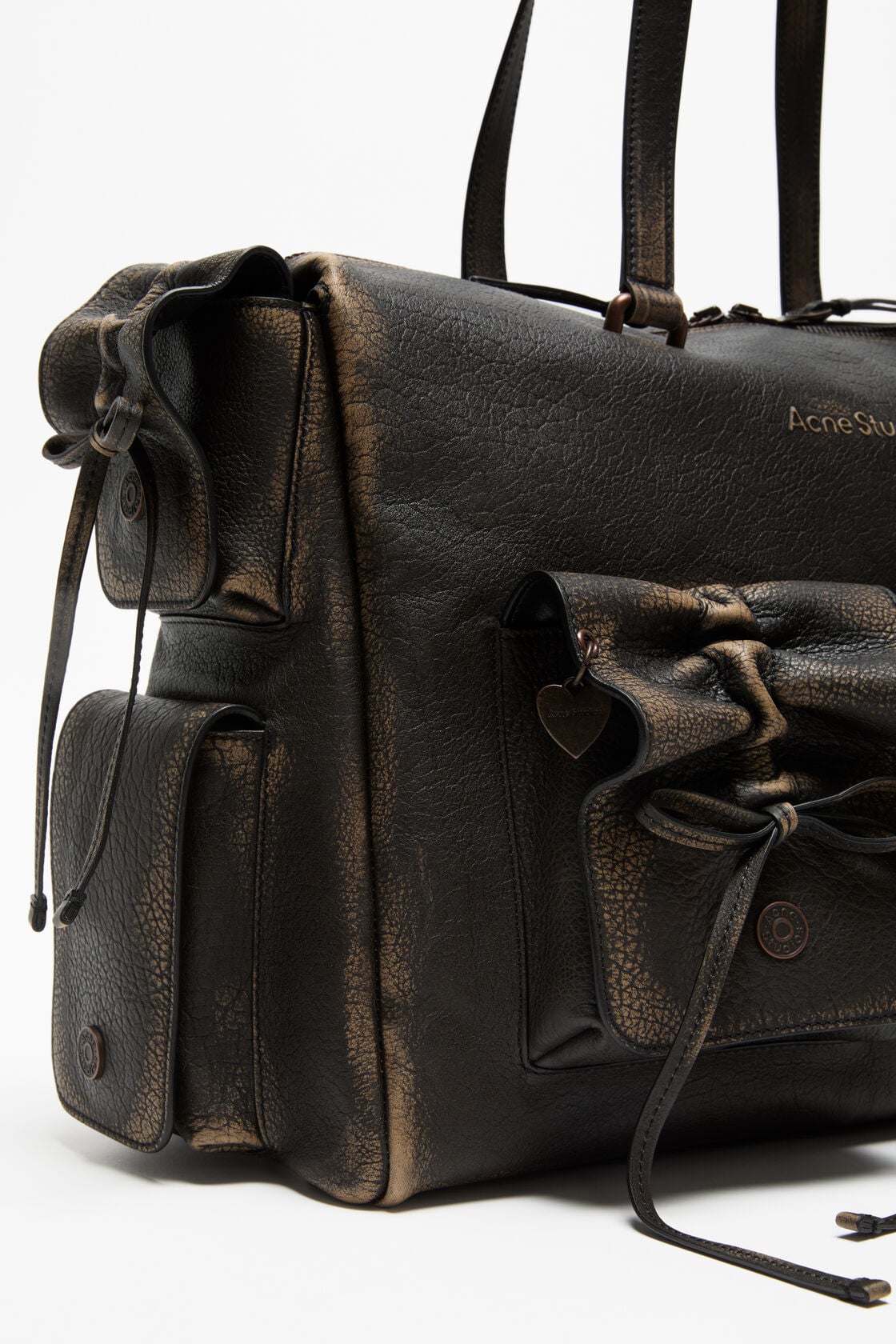 Multipocket tote bag - Dark brown/beige