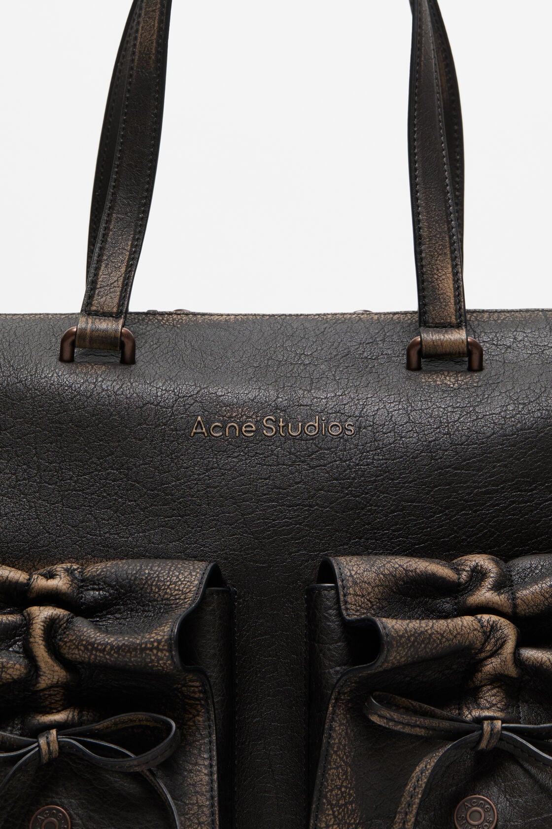 Multipocket tote bag - Dark brown/beige