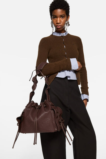 Multipocket Bucket Bag - Chocolate brown