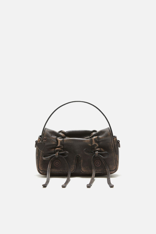 Multipocket micro bag - Dark brown/beige