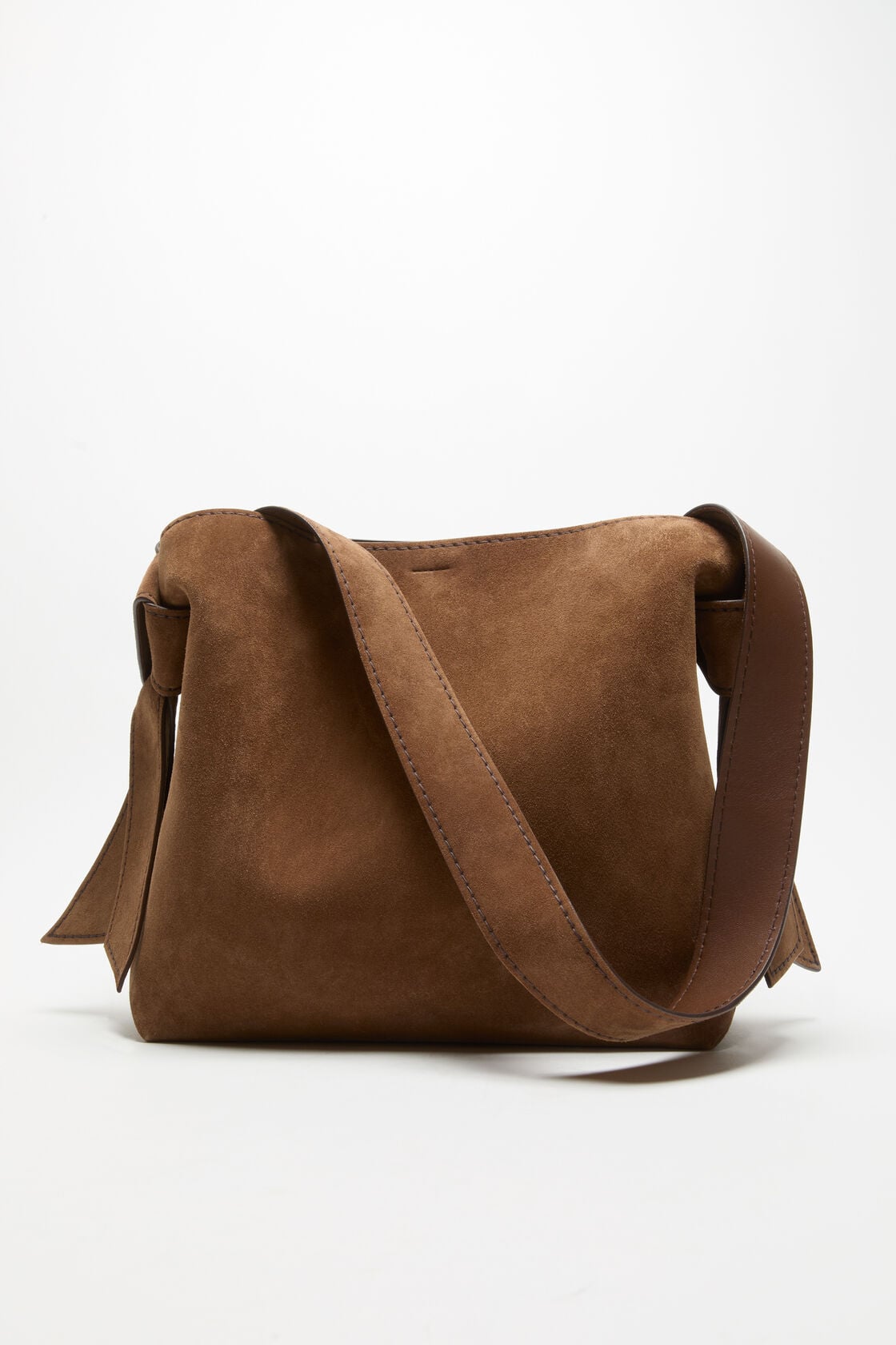 Musubi suede midi bag - Cognac brown