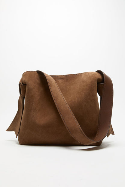 Musubi suede midi bag - Cognac brown