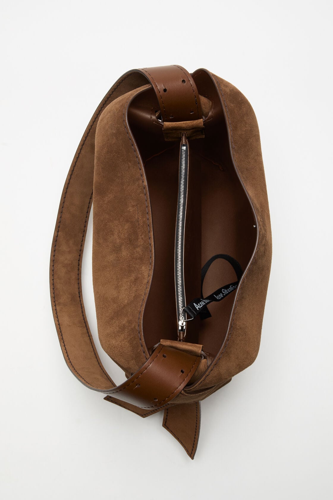 Musubi suede midi bag - Cognac brown