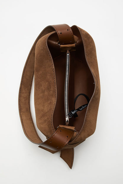 Musubi suede midi bag - Cognac brown