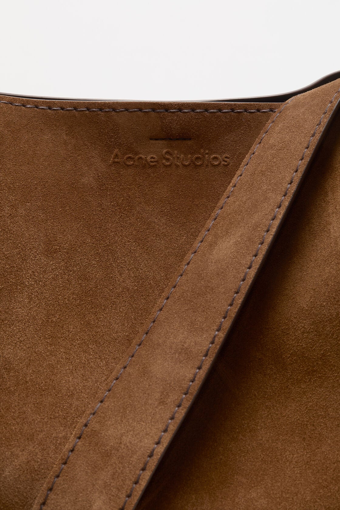 Musubi suede midi bag - Cognac brown