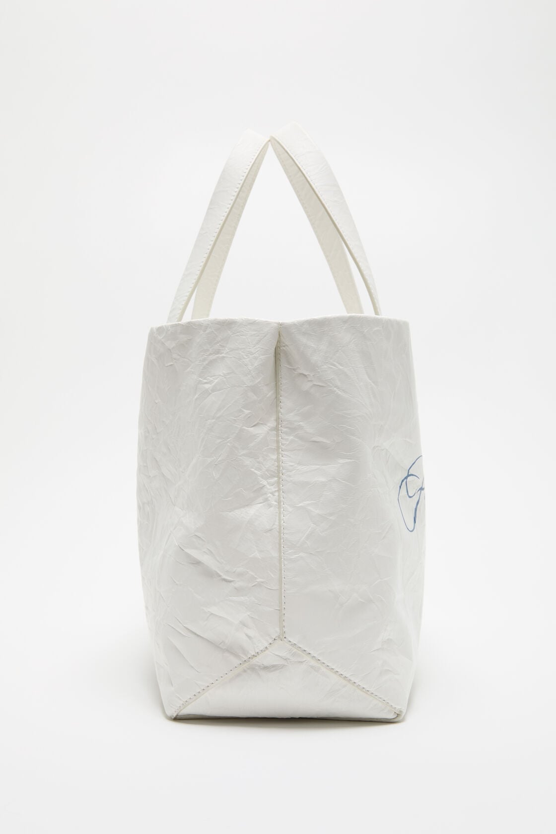 Leather tote with logo - White