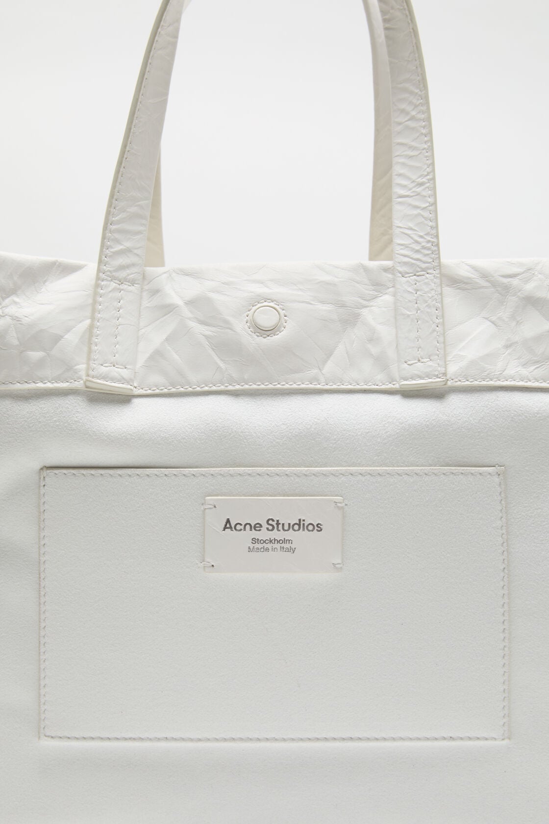 Leather tote with logo - White