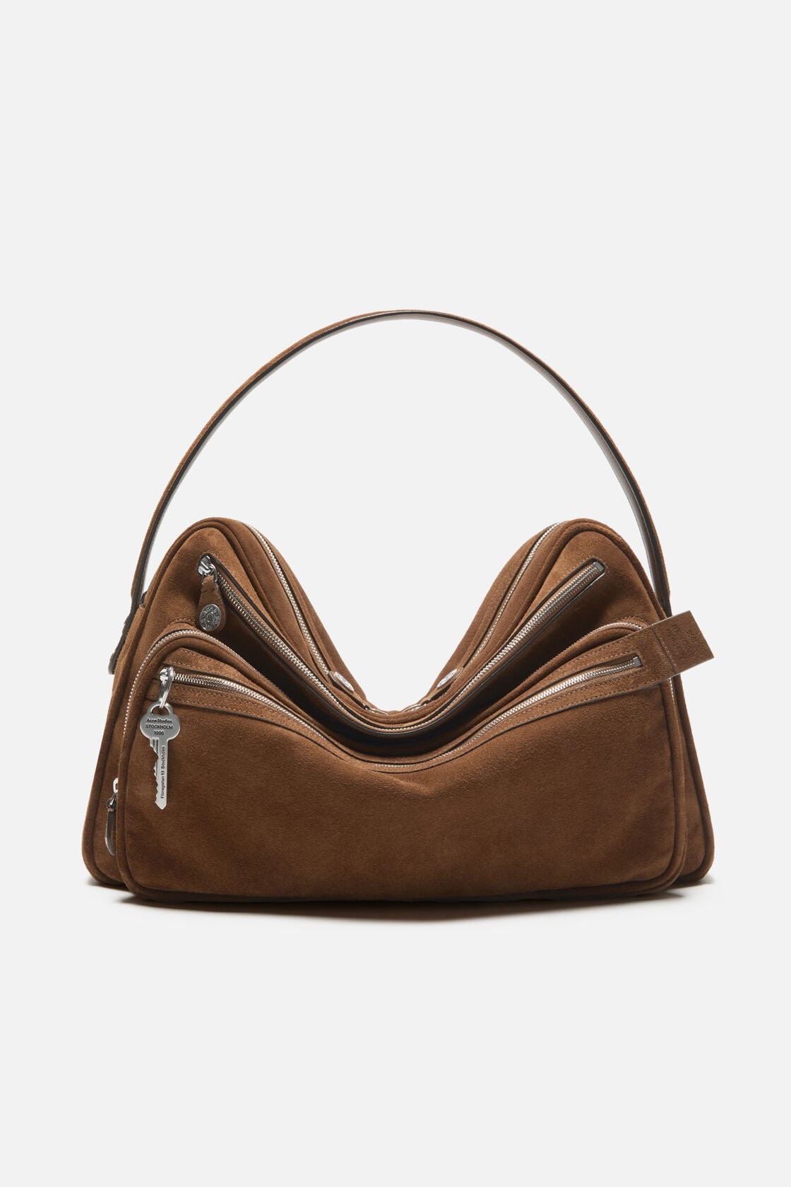 Camero Camera suede shoulder bag - Cognac brown