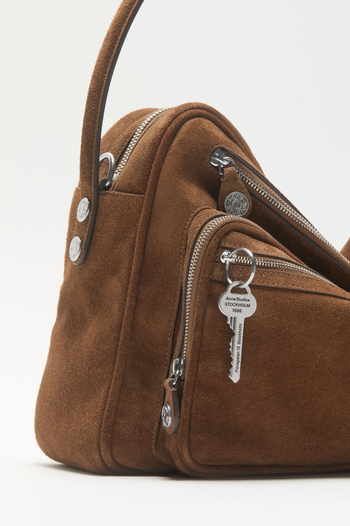 Camero Camera suede shoulder bag - Cognac brown