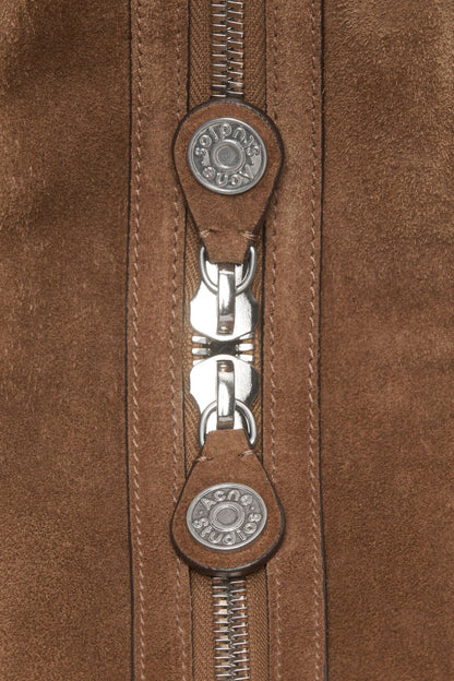 Camero Camera suede shoulder bag - Cognac brown