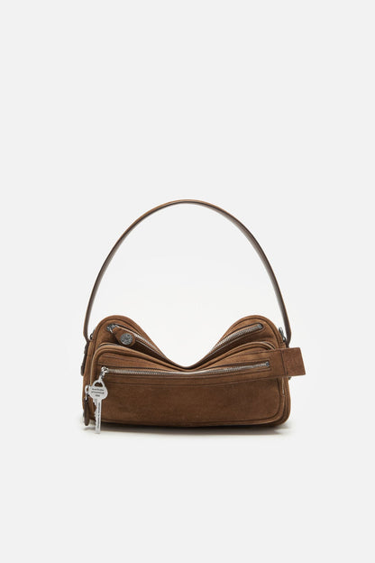 Camero Party Suede Bag - Cognac brown