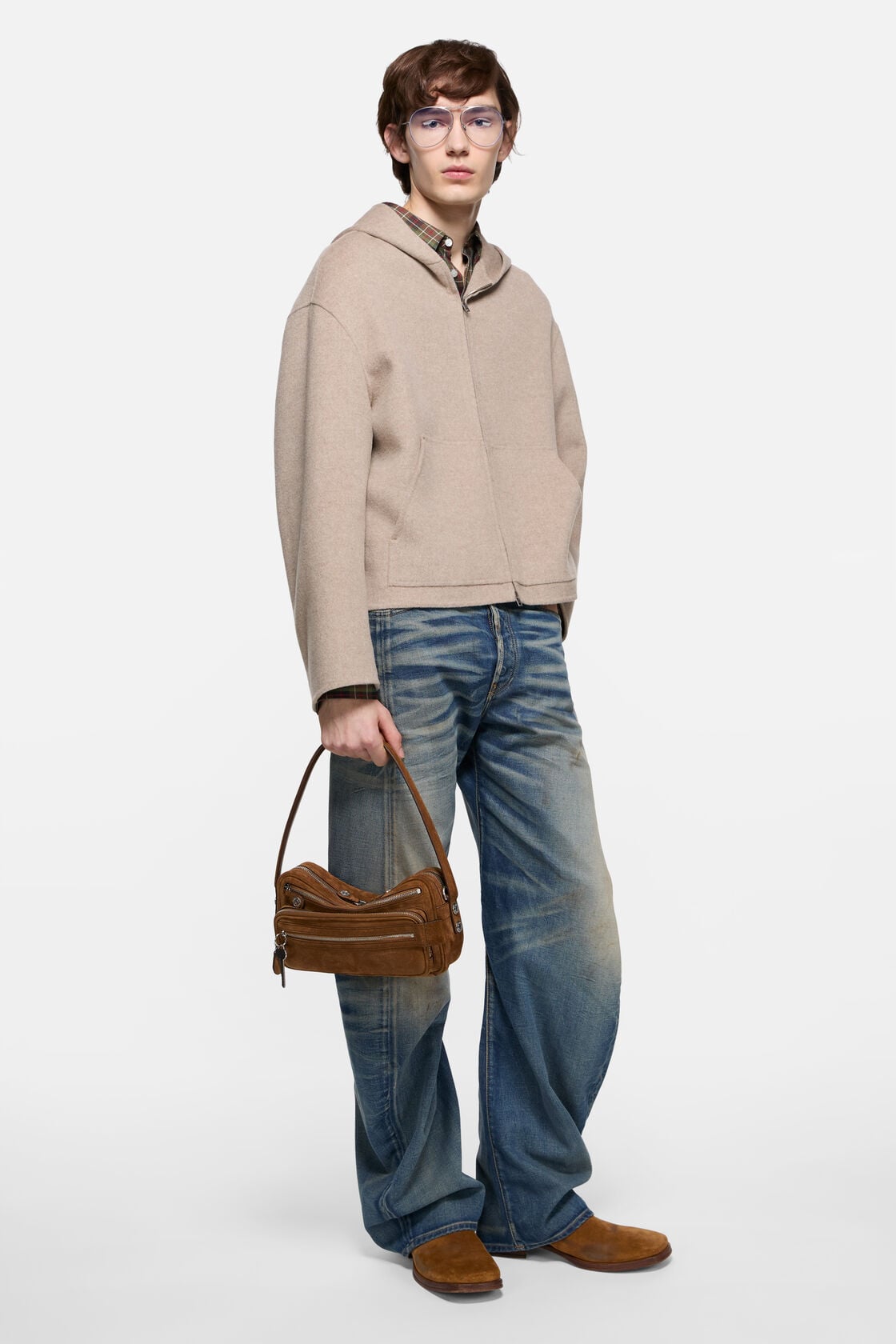 Camero Party Suede Bag - Cognac brown
