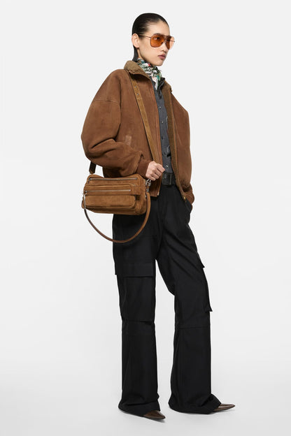 Camero Party Suede Bag - Cognac brown