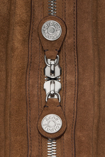 Camero Party Suede Bag - Cognac brown