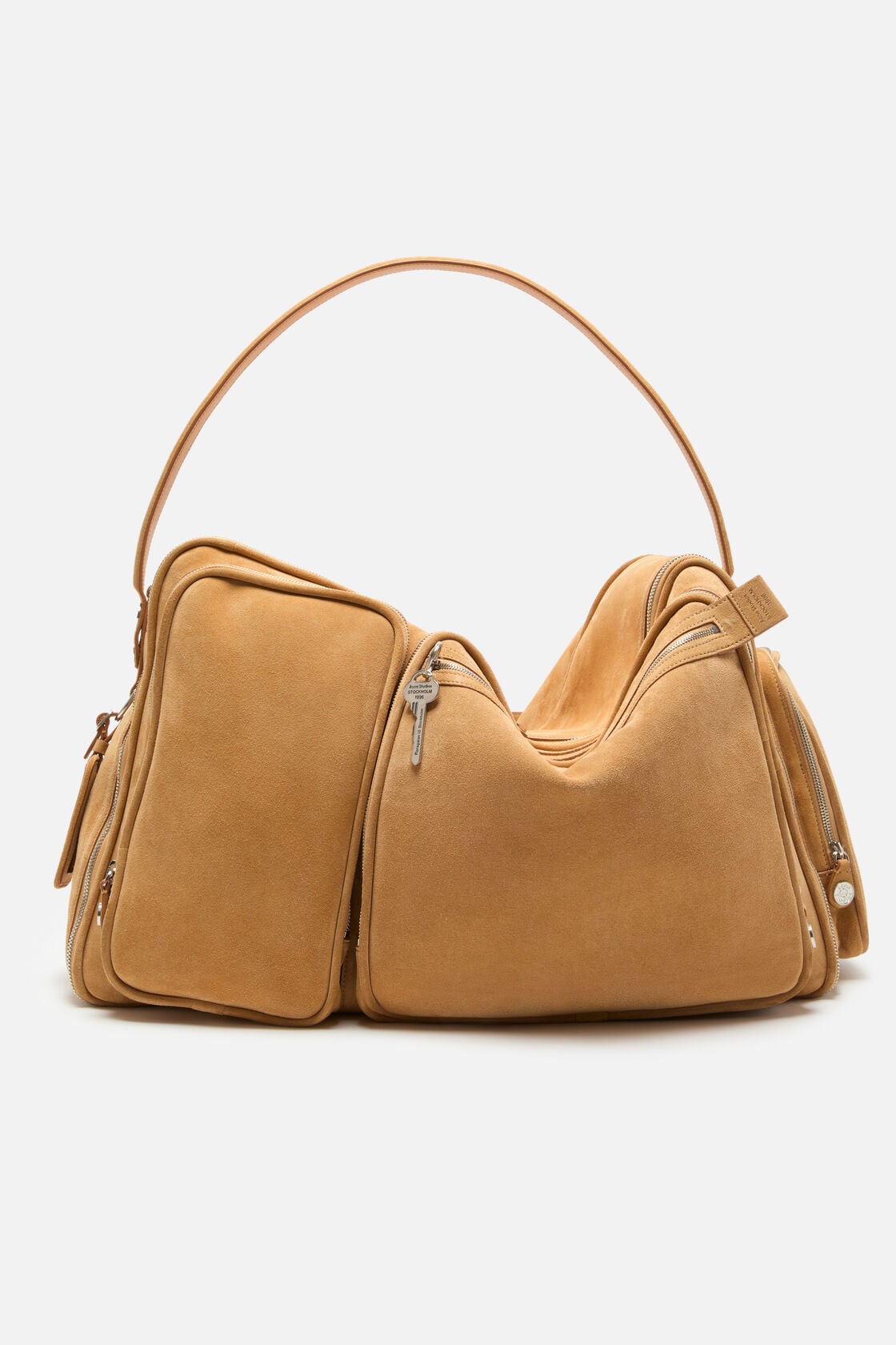 Camero Hotel suede shoulder bag - Sesame beige