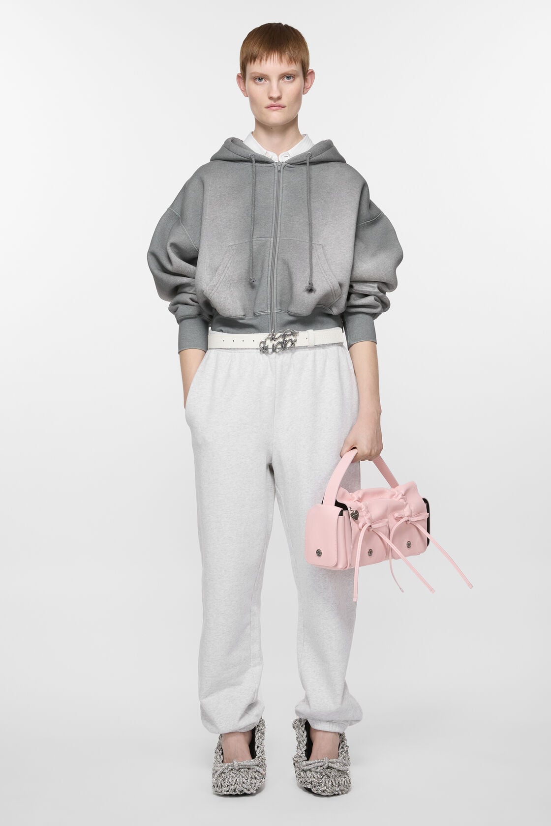 Multipocket shoulder bag - Powder pink
