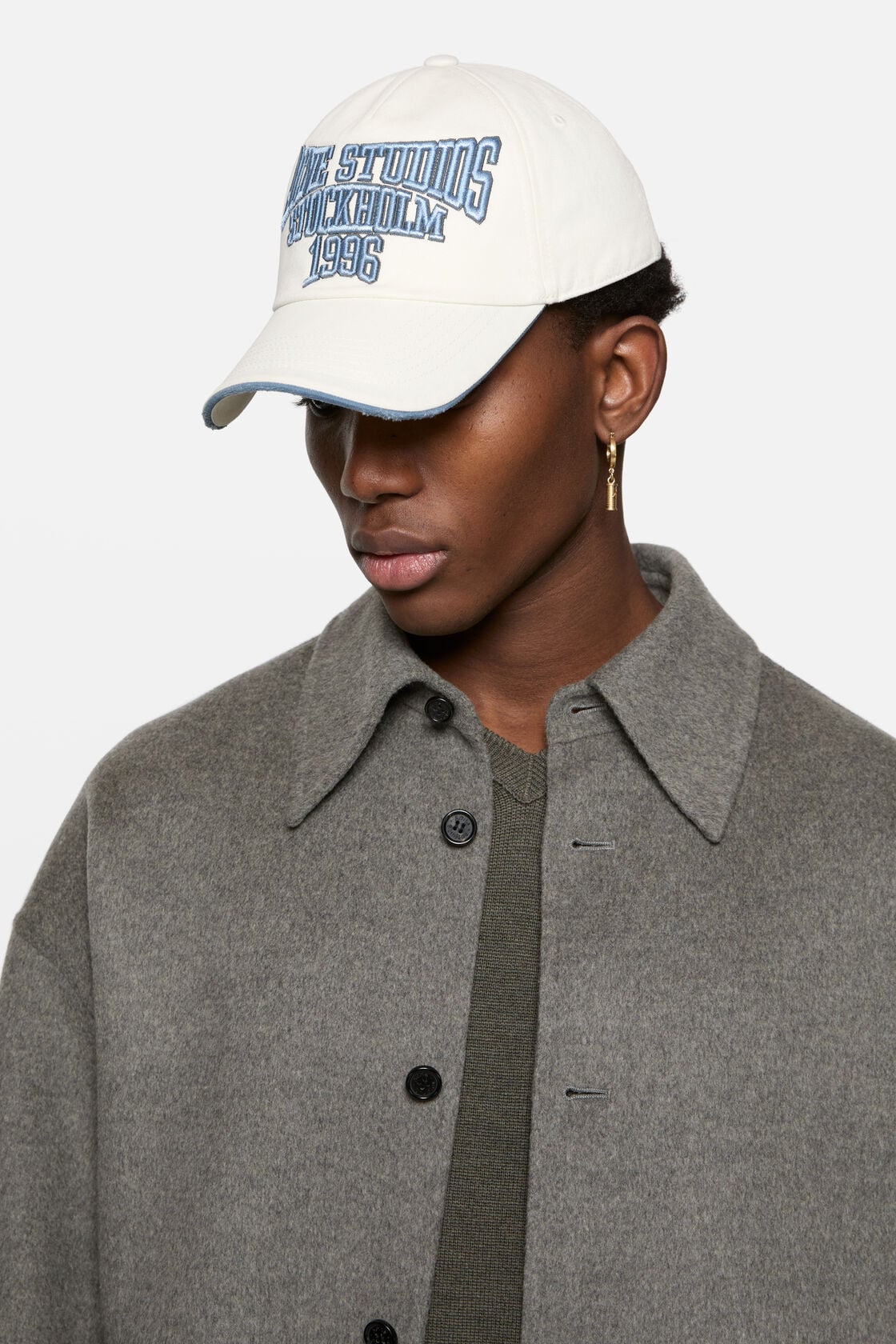 Embroidered logo hat - White/grey