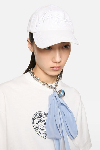 Embroidered logo cap - White