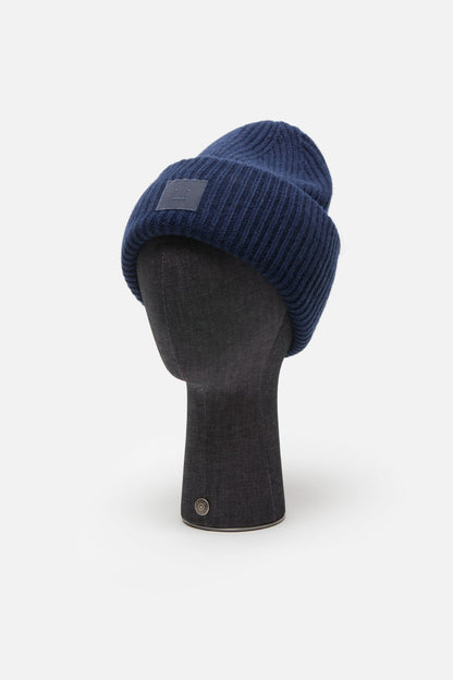 Large face logo beanie - Yak - Navy melange