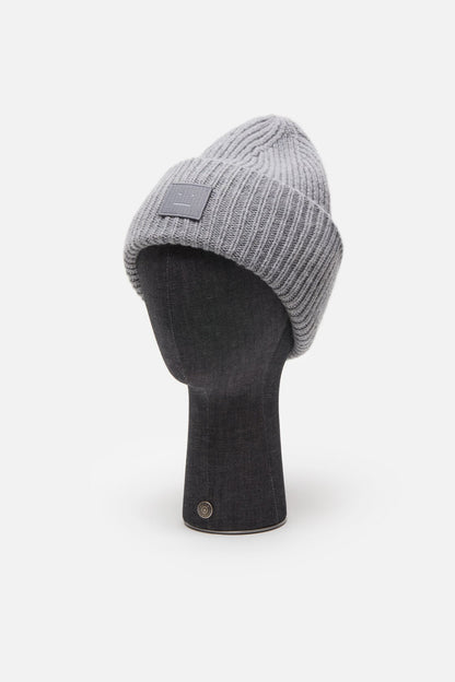 Large face logo beanie - Light Grey Melange