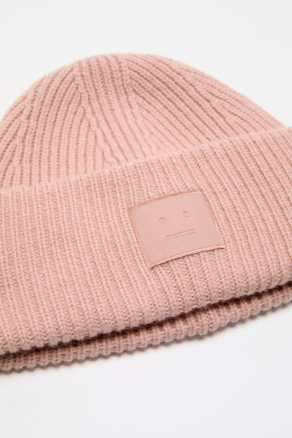 Face logo beanie - Yak - Dirty pink