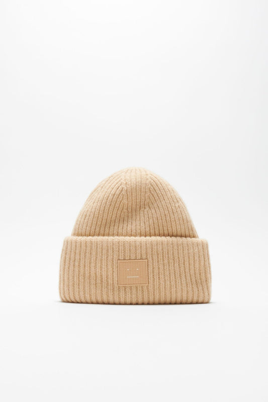 Large face logo beanie - Biscuit beige