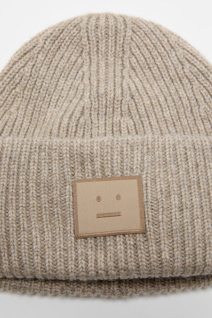 Face logo beanie - Yak - Greige melange