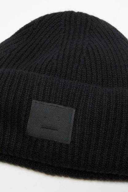 Face logo beanie - Yak - Black