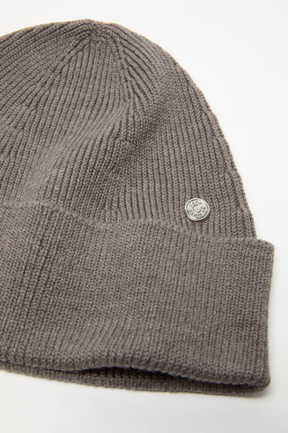 Wool beanie with rivet - Warm Grey Melange